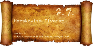 Herskovits Tivadar névjegykártya